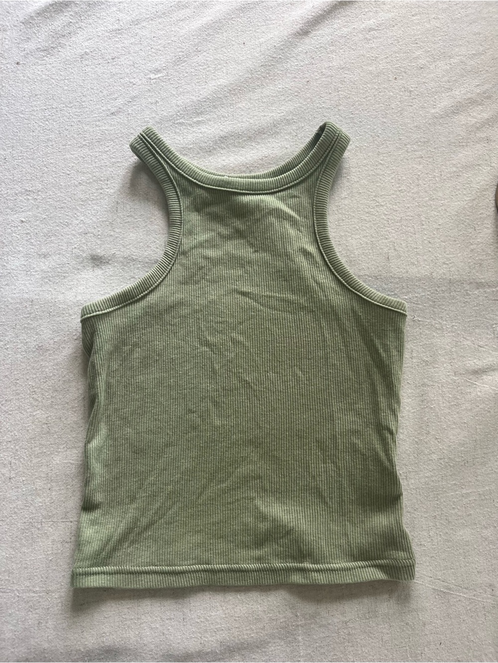 H&M Divided Sage Green Ribbed High-Neck Tank Top XS